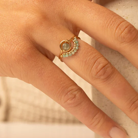 1YA0903-048 YAY PARIS Frida Ring Emerald #24SSC-100pafr147 (A-EU-E)