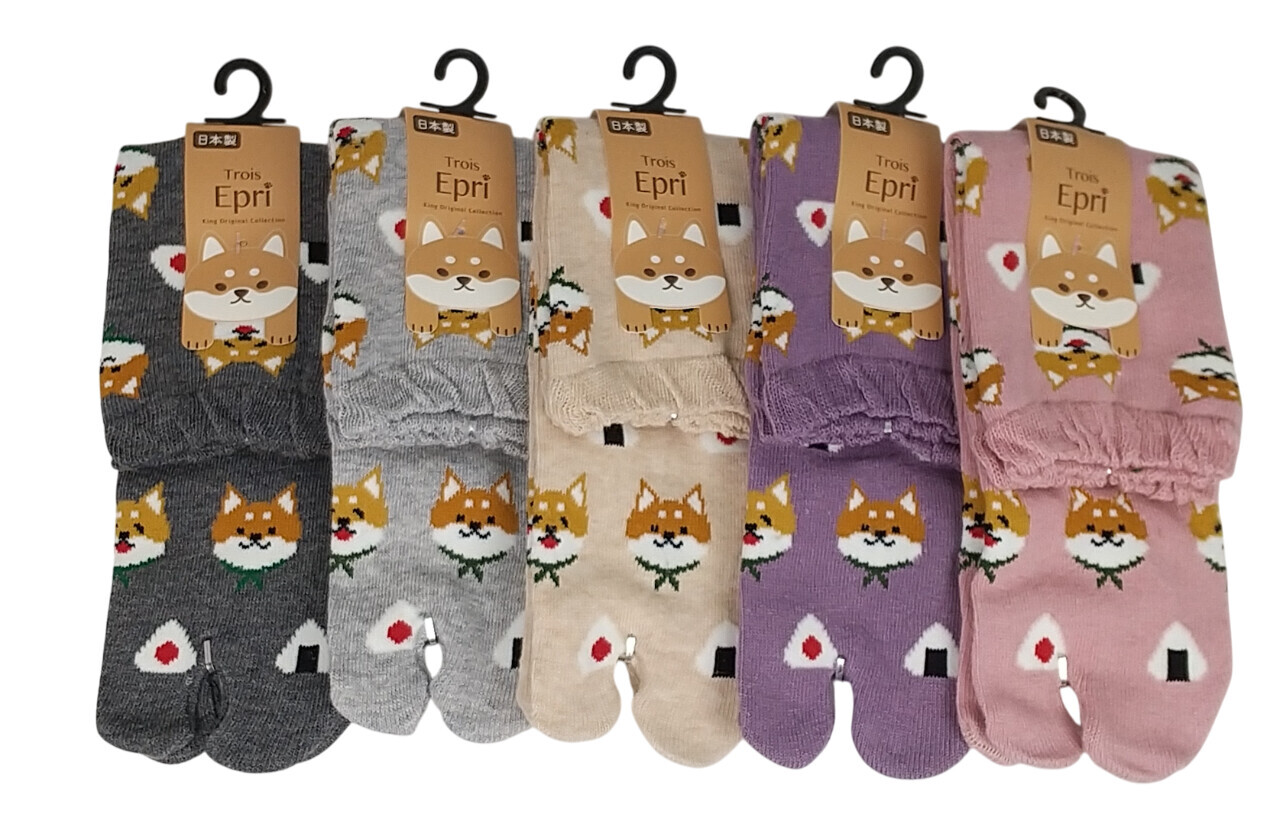 日式柴犬圖案腳趾襪 (日本製)