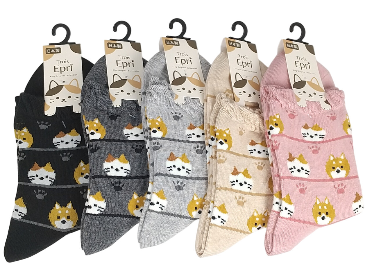 日式貓貓圖案襪 (日本製)