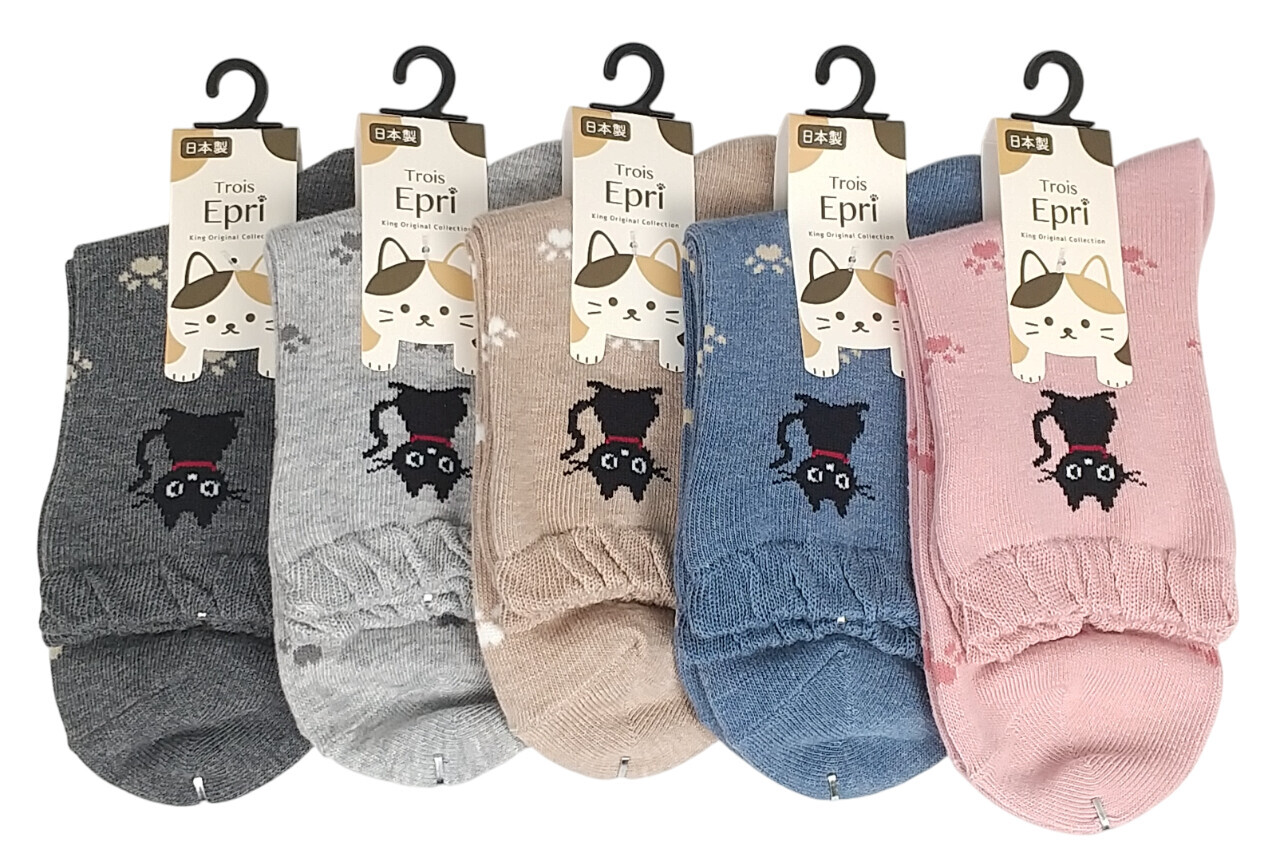 日式貓貓圖案襪 (日本製)