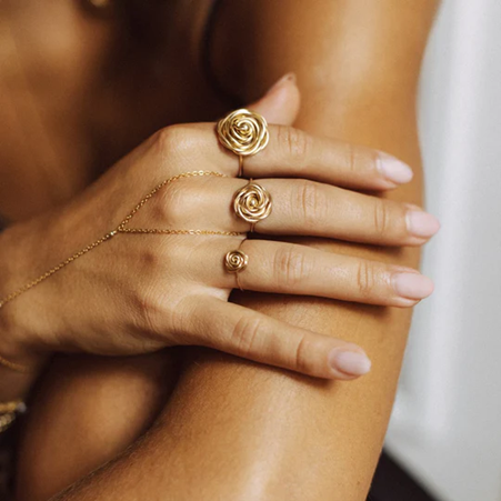 1YA0903-065 YAY PARIS Medium Rosa Ring - Gold Laminated Gold #100emrsmyJ00 (A-EU-E)