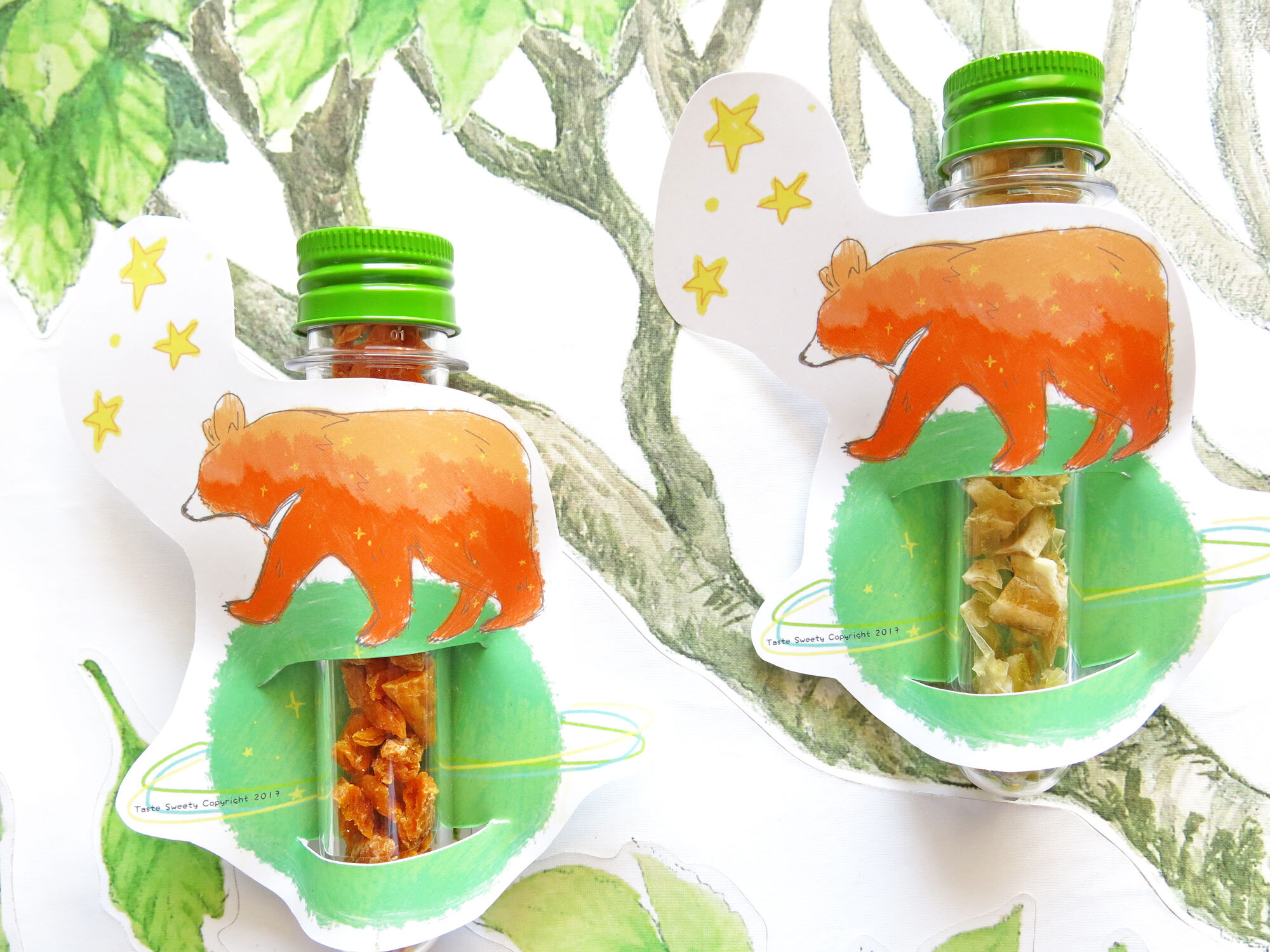 星球橘熊造型試管小巧水果乾