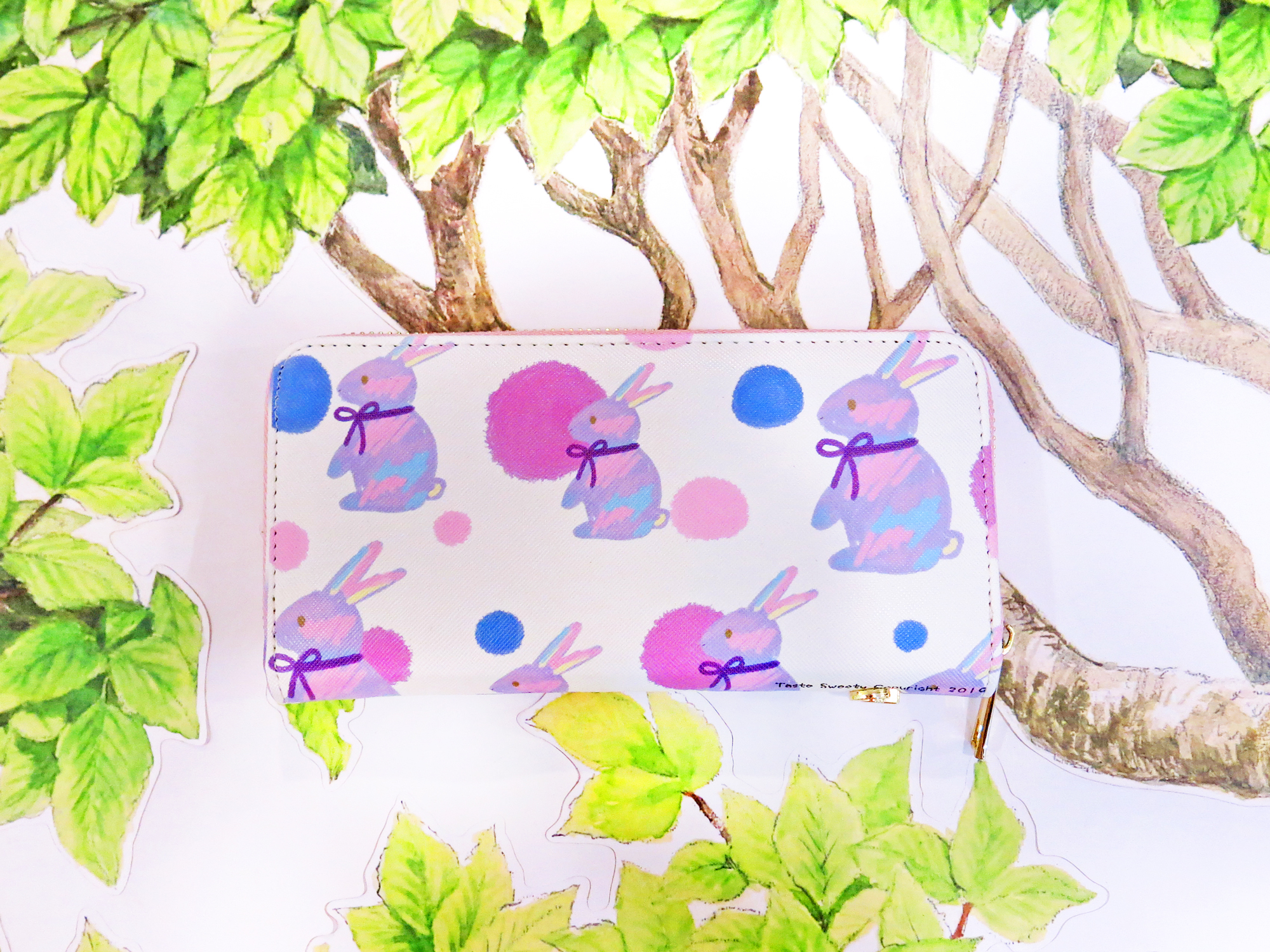 泡泡紫彩兔長夾