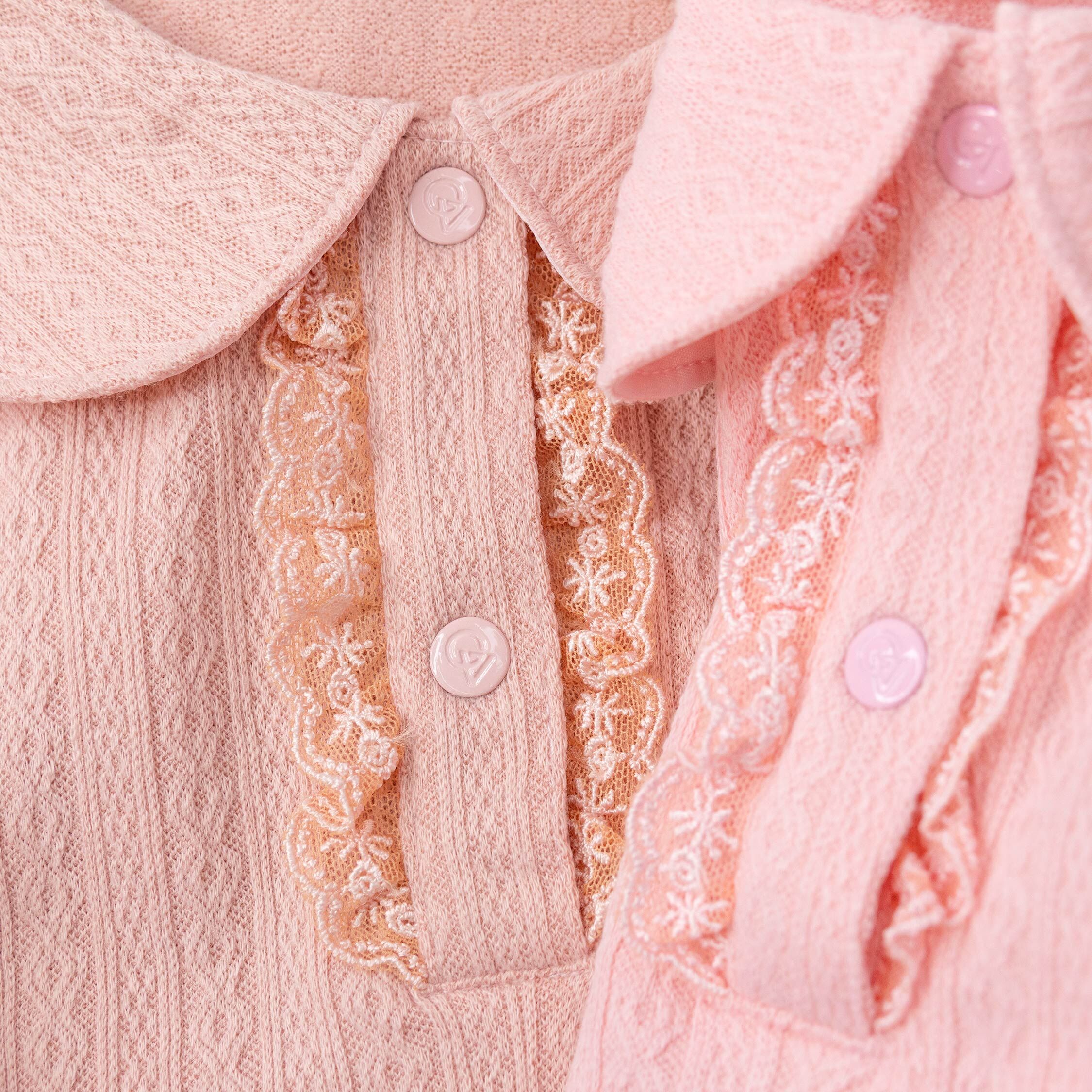 范侖鐵諾【32547】氣質花紋兔兔小標翻領上衣＊二色