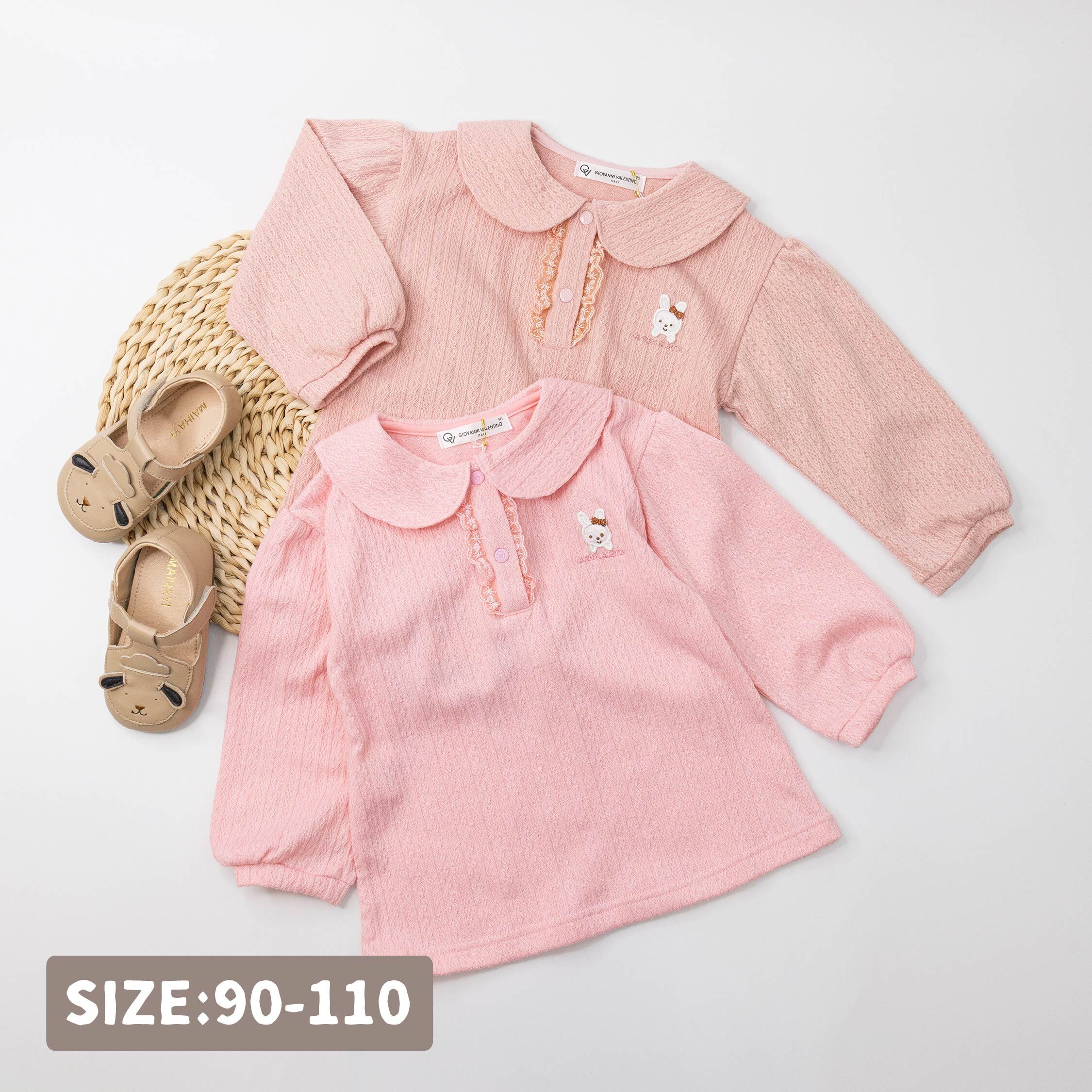 范侖鐵諾【32547】氣質花紋兔兔小標翻領上衣＊二色