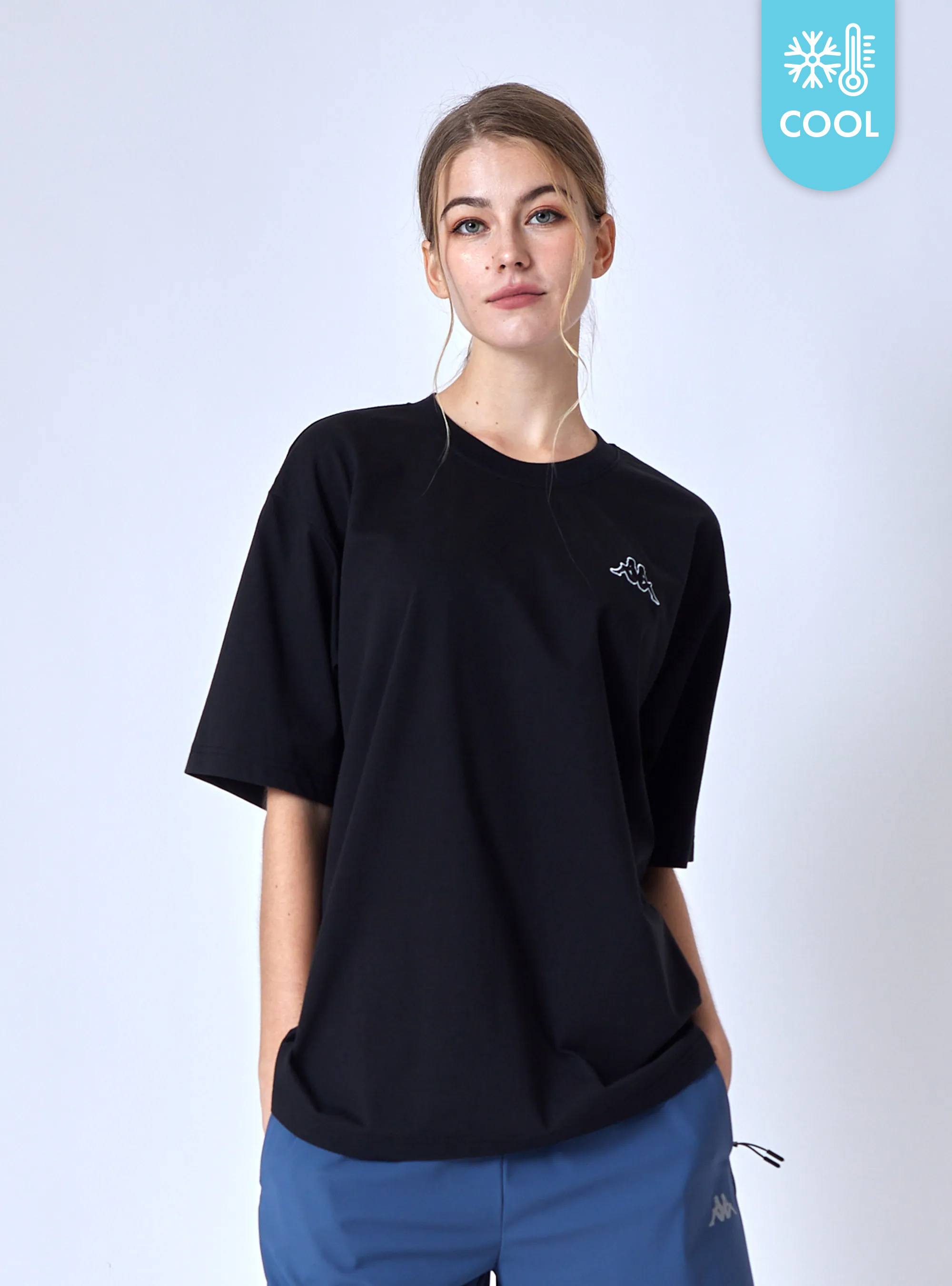 男女適穿 印花涼感寬鬆圓領T-Shirt