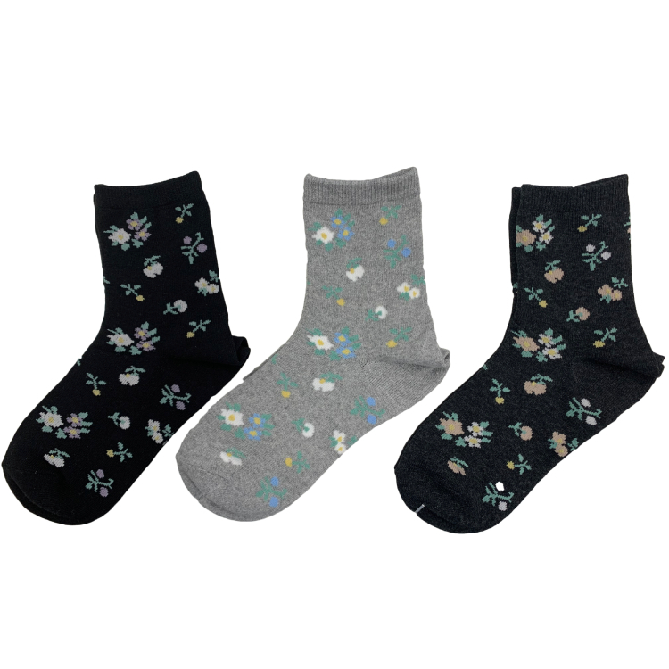 抗菌防臭女用襪/花卉 23~25cm