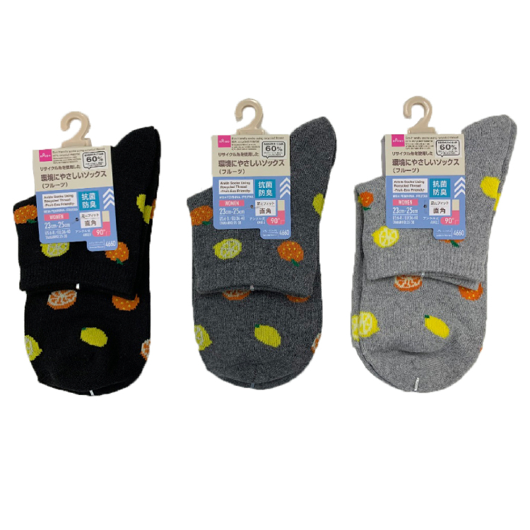 抗菌防臭女用襪/水果 23~25cm