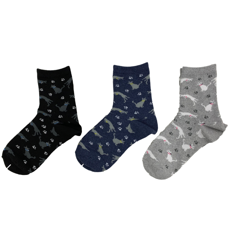 抗菌防臭女用襪/貓咪 23~25cm