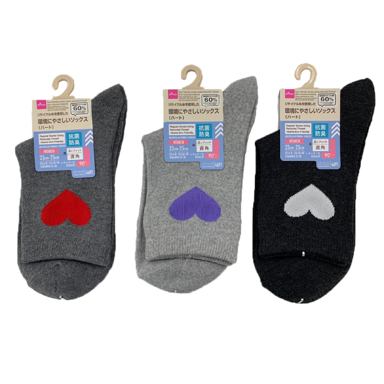 抗菌防臭女用襪/愛心 23~25cm