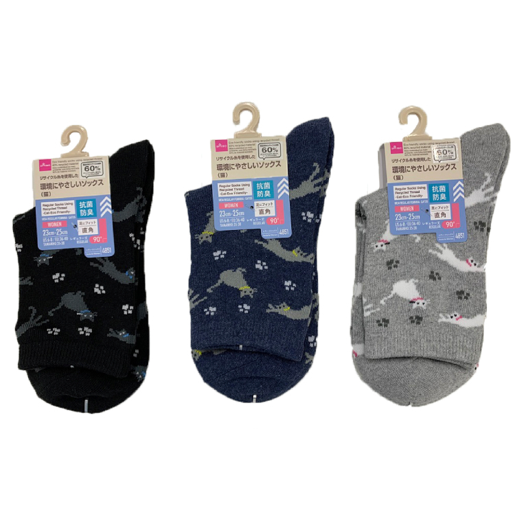 抗菌防臭女用襪/貓咪 23~25cm