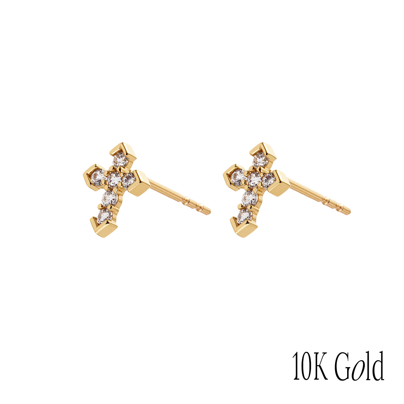 10K純金,K金飾品,十字架耳環,精品耳環
