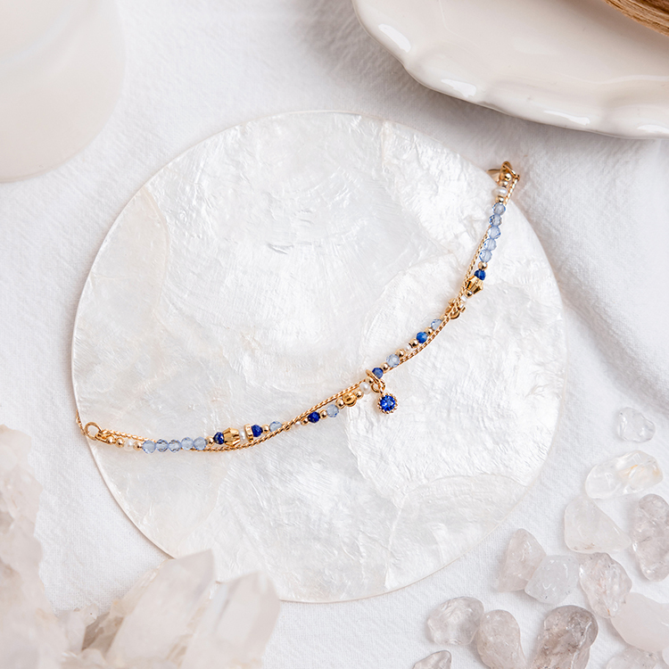 九月誕生石 • 矢車菊 • 遇見幸福 – 托帕青金石 – 手鍊