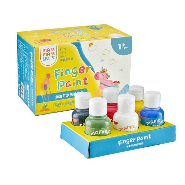 【mamayo】無毒手指膏6色組-經典色(50ml/色 贈操作手冊)