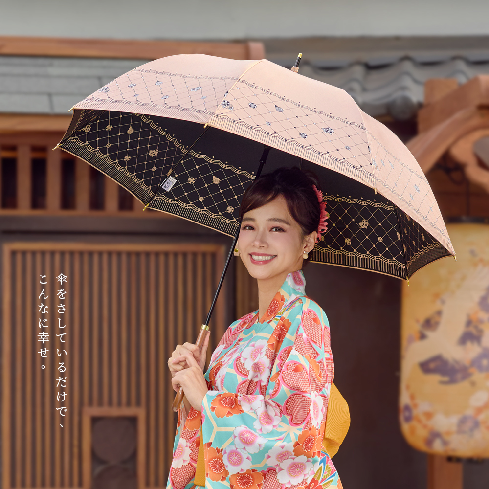 降溫10℃涼感直傘山茶花_6色, 圓弧絕美傘型,滑順好開收不費力,物理防曬首選,高防曬係數UPF50+