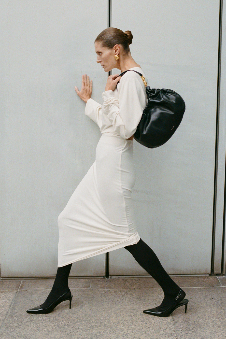 DeMellier｜MIDI MIAMI 真皮鏈帶皺褶肩背包