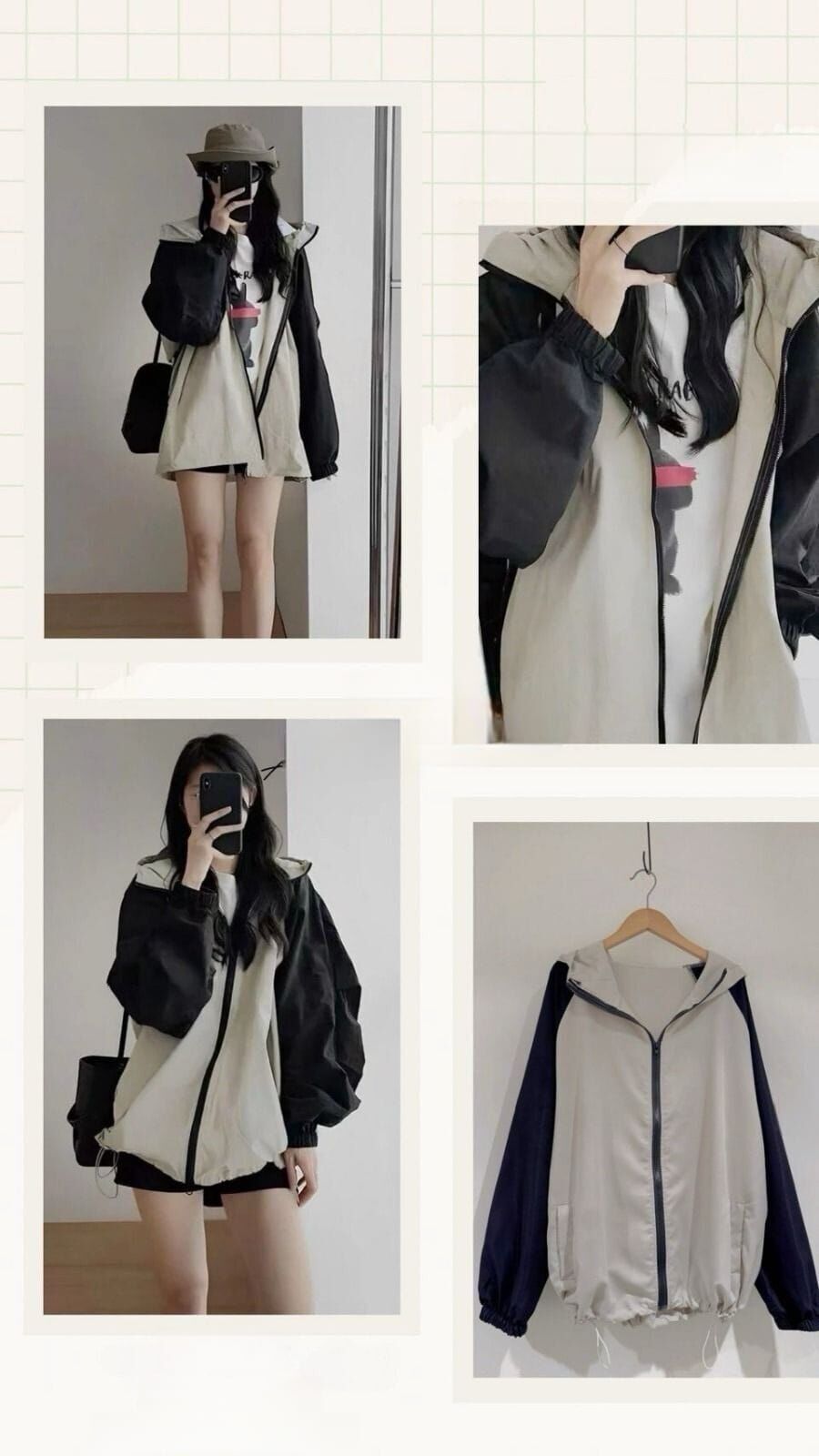 ONEY撞色衝鋒連帽外套Z313（ 7-14日發貨）