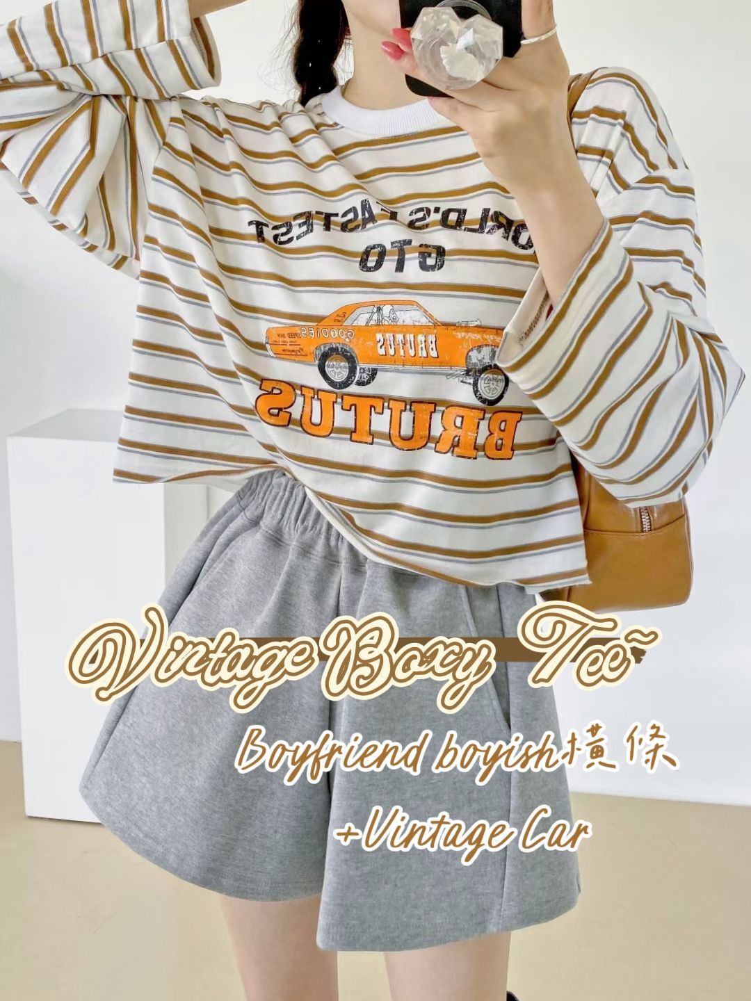 TOP#7688 🤍Vintage 女生男tee