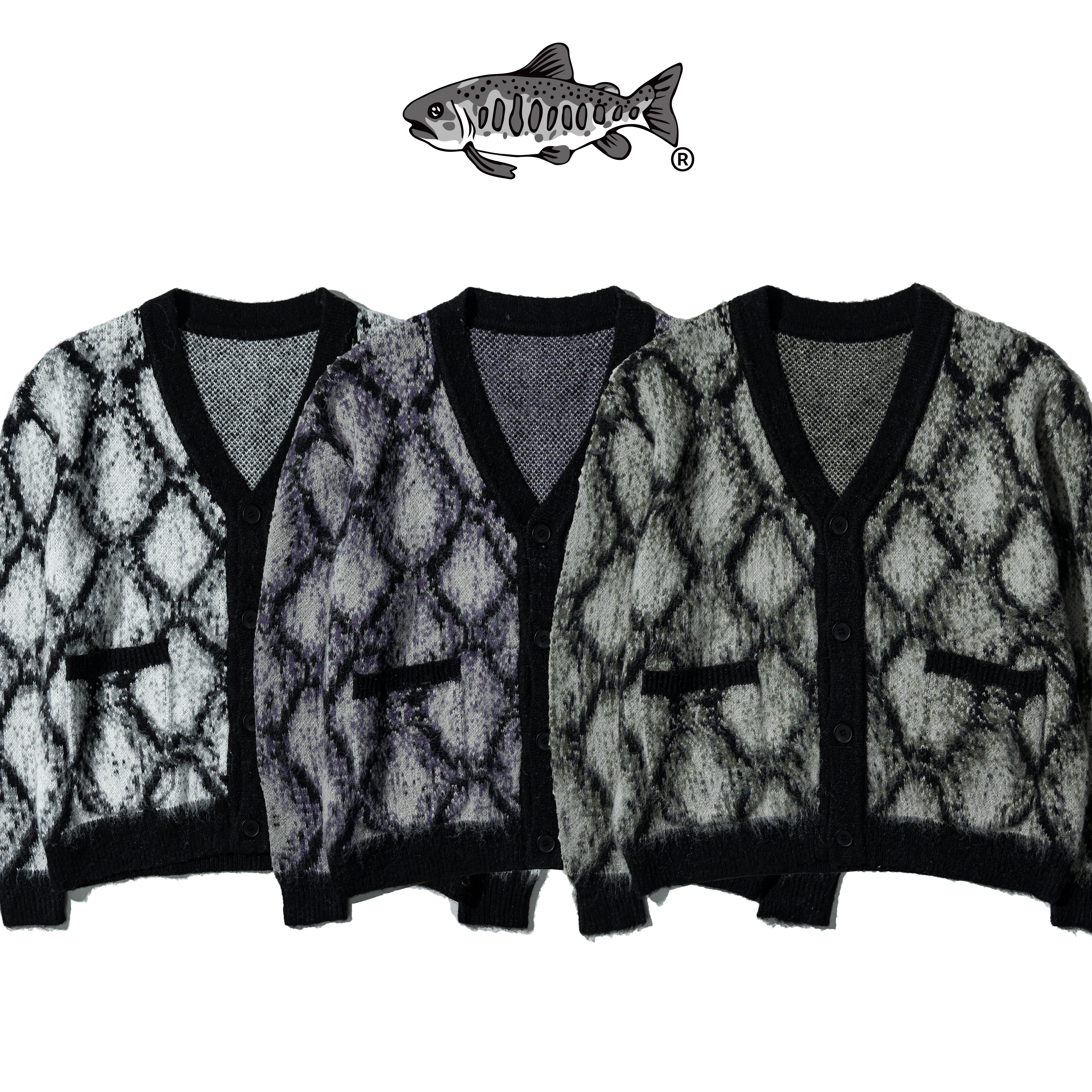 AGILITY Mohair Knit Cardigan / Snake Print 馬海毛 蛇紋 開襟外套 [KN98]