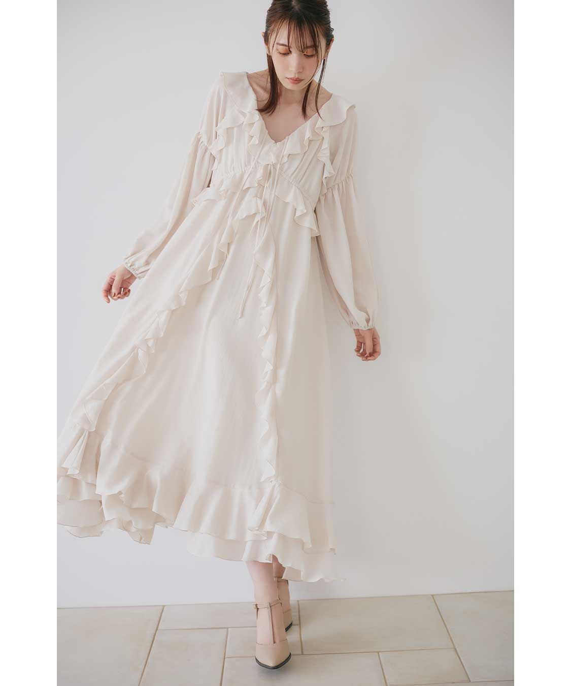 [預購] 折扣 COCO DEAL 荷葉邊長洋裝