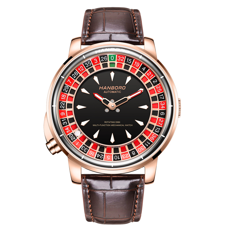 【Hanboro 衡寶】1015-1系列 限量 歐洲輪盤 夜光 鏤空 機械 手錶