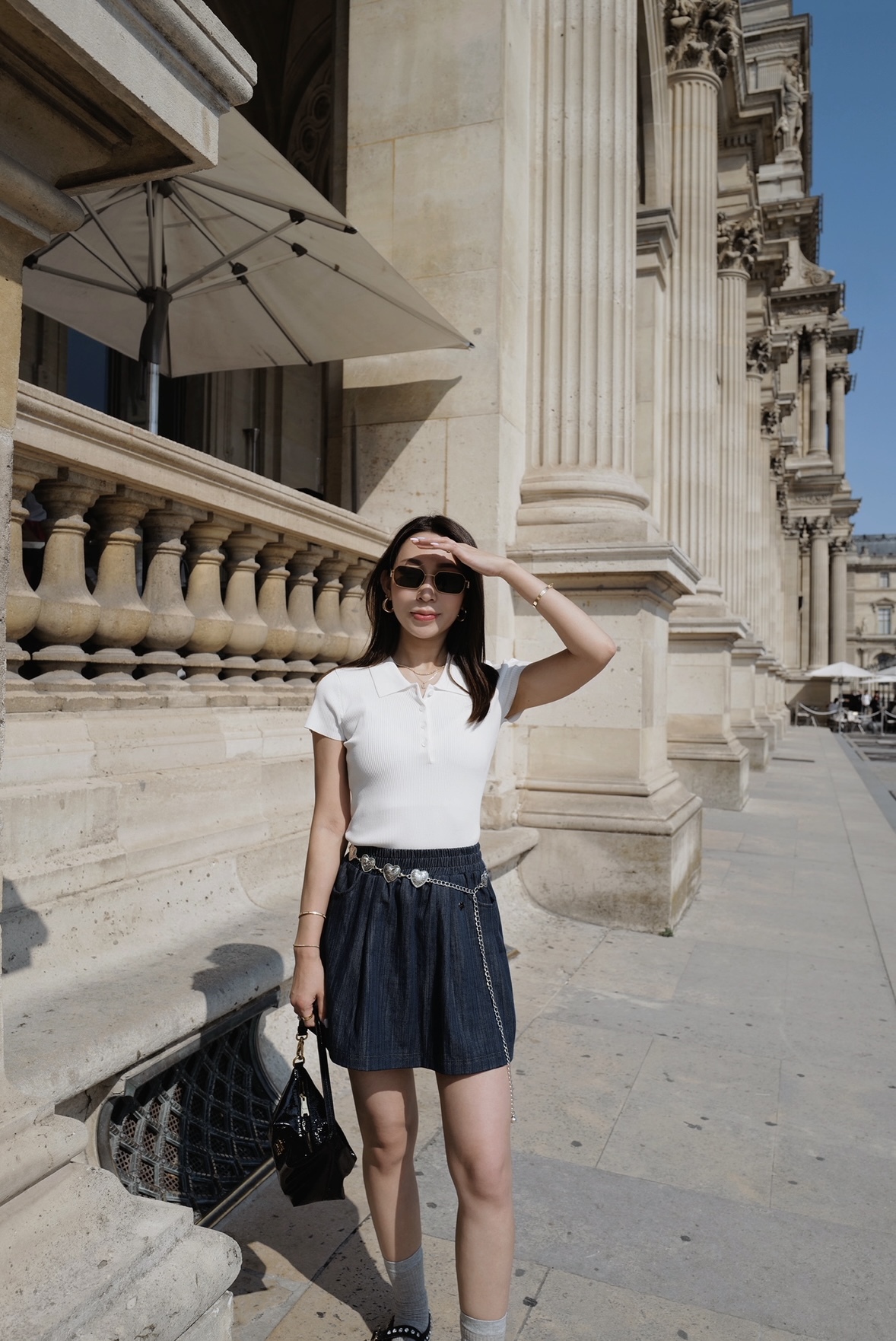 原色柔軟牛仔裙褲