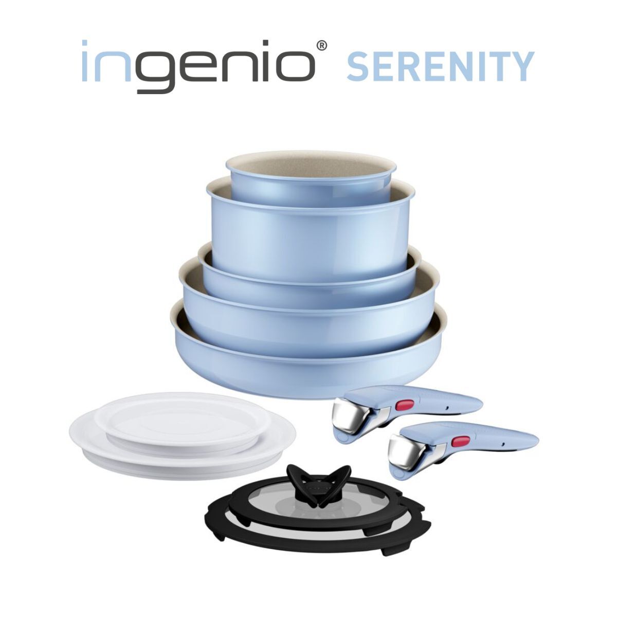 食器   Enchantment set Tefal Ingenio Serenity Calm Blue 4pcs Set - L827S4
