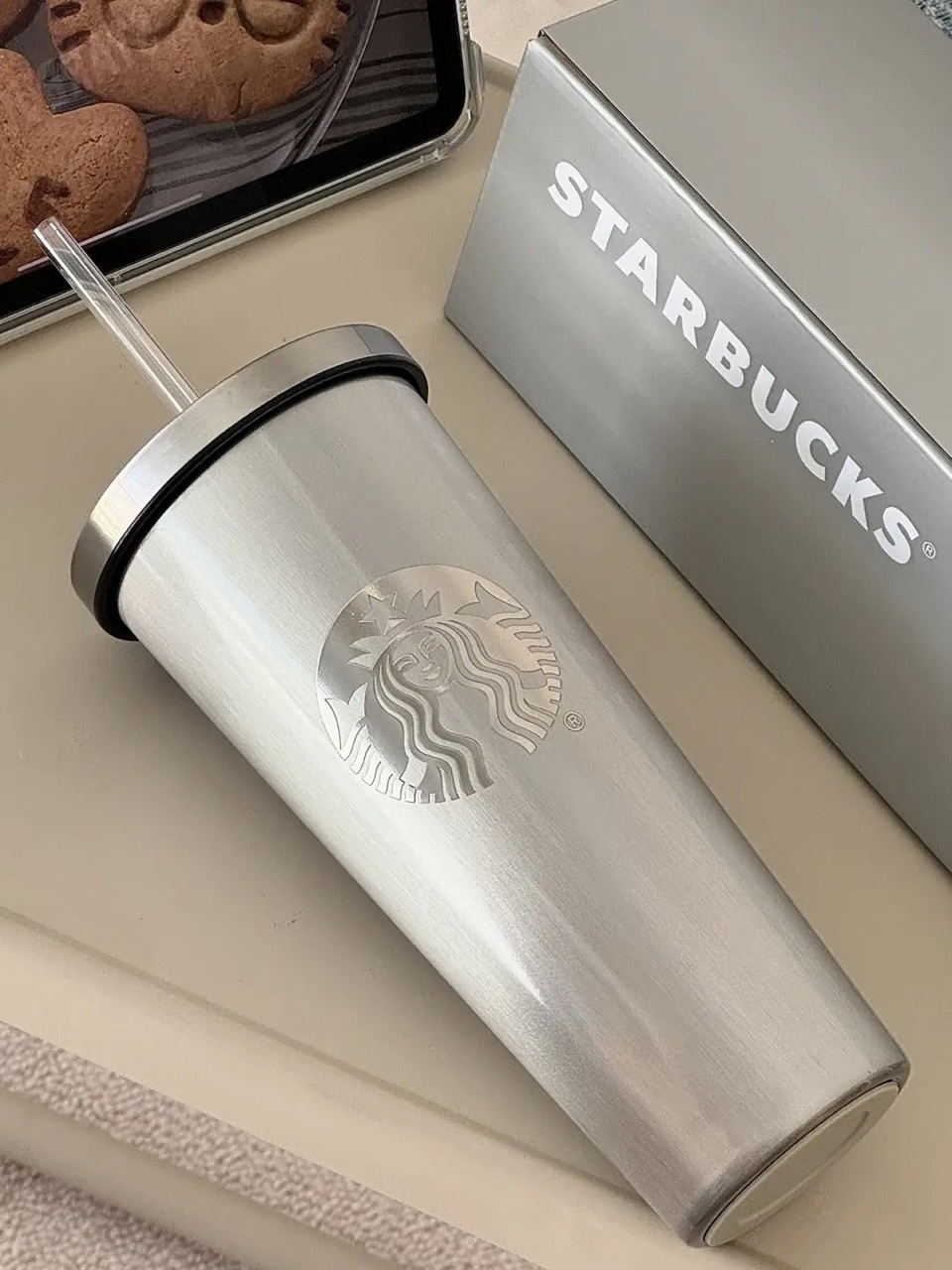 STARBUCKS 星巴克 貓眼漸變 灰色 吸管杯 保溫杯 水杯 不鏽鋼 / 預購