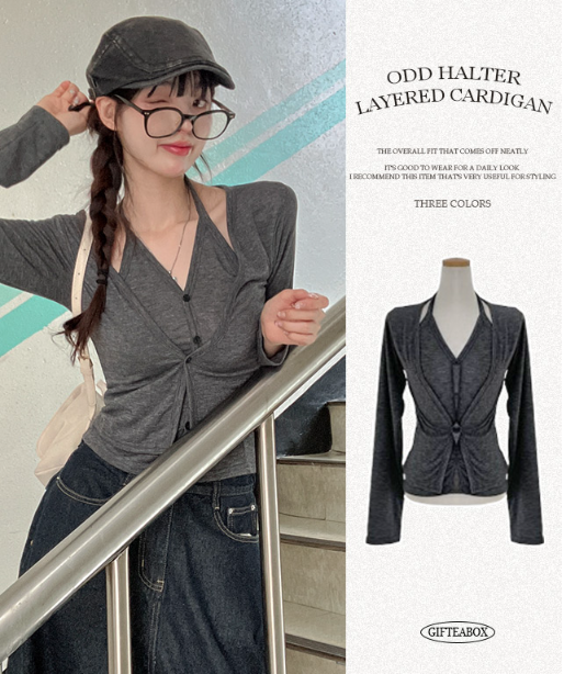 早秋預訂｜掛脖層疊開襟衫