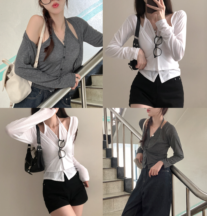 早秋預訂｜掛脖層疊開襟衫