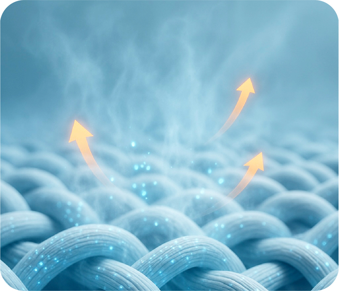 冰涼毯纖維示意圖