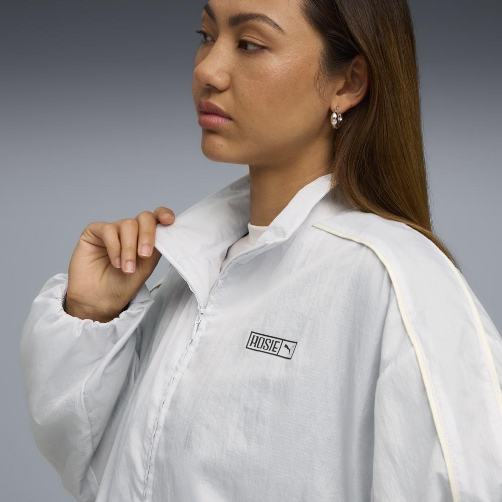 PUMA x ROSÉ 聯名流行系列 銀色 立領 風衣外套 女 63379332