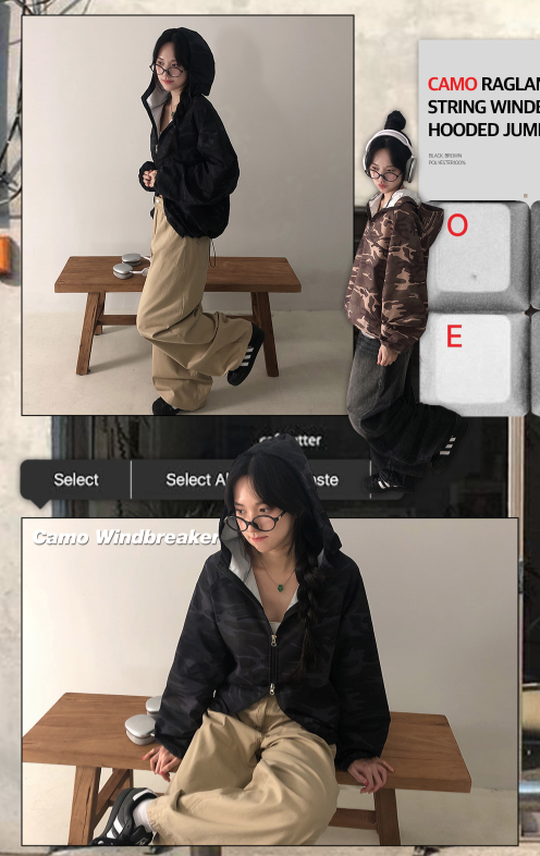 早秋預訂｜迷彩TWOWAY ZIPUP 風衣