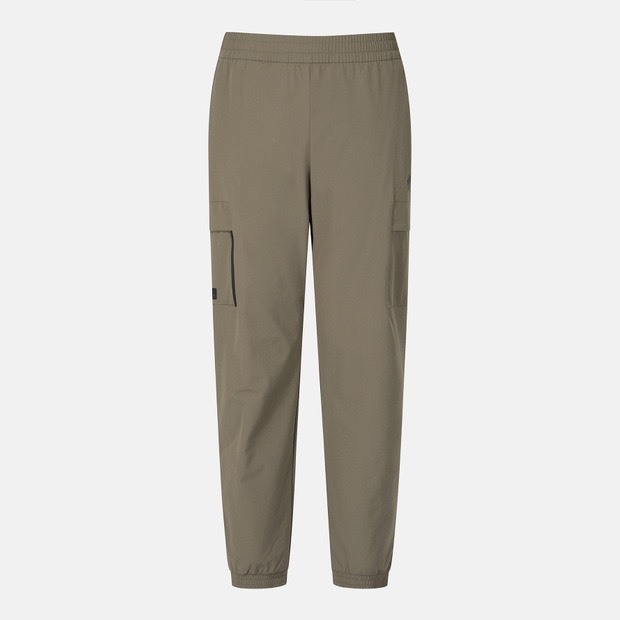 DESCENTE 迪桑特 經典 小LOGO 機能長褲 縮口褲管 棕色