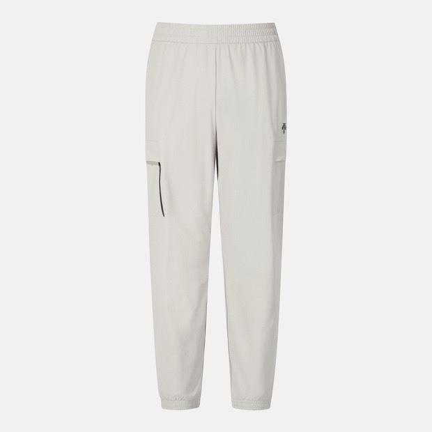 DESCENTE 迪桑特 經典 小LOGO 機能長褲 縮口褲管 白色