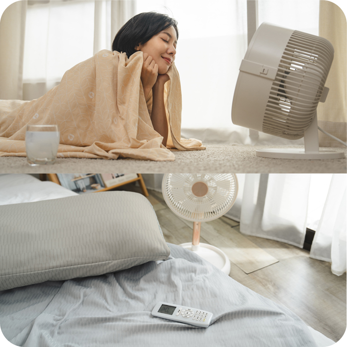 搭配冷氣、電風扇使用示意圖