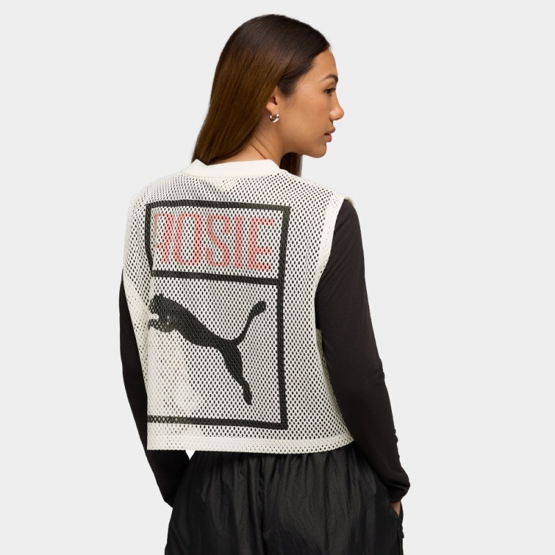 PUMA x ROSÉ 聯名流行系列 白 網布 休閒背心 女 63380477