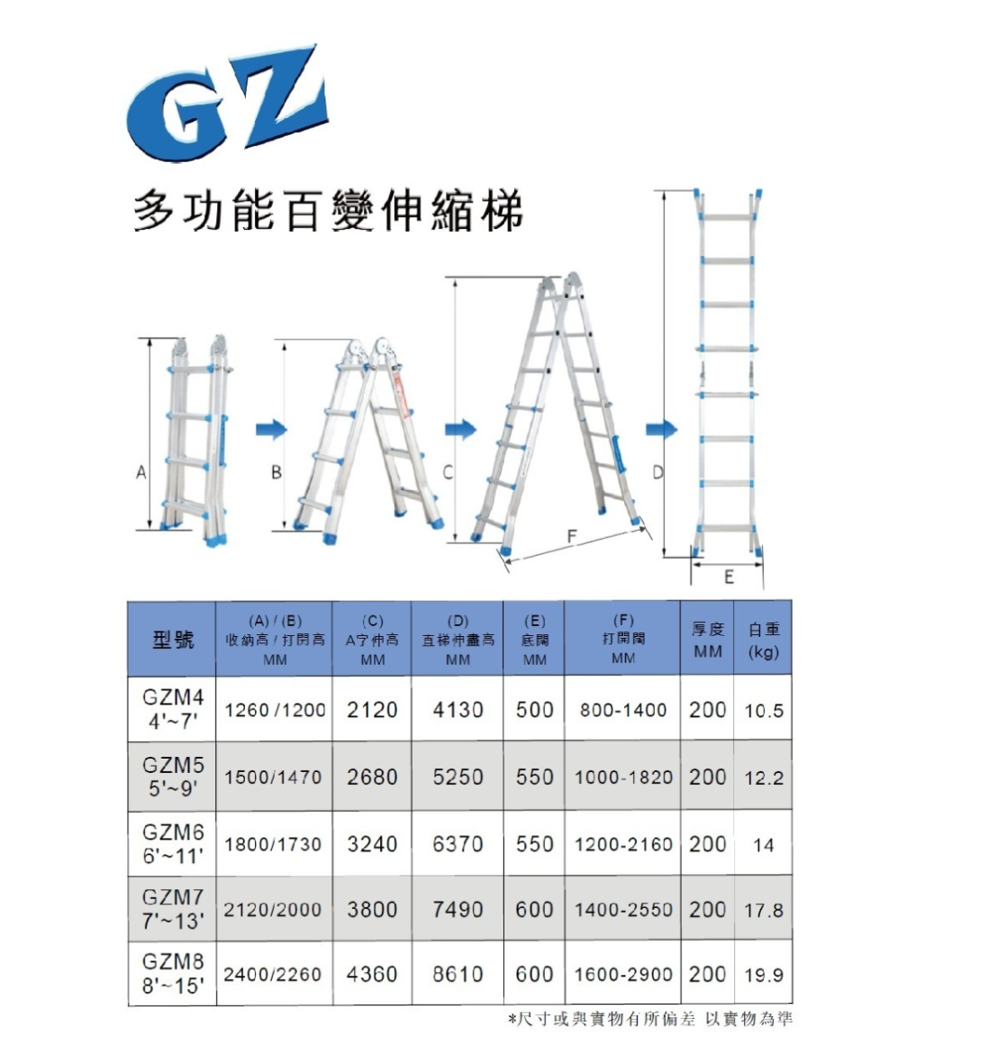 N018 GZ 百變伸縮梯