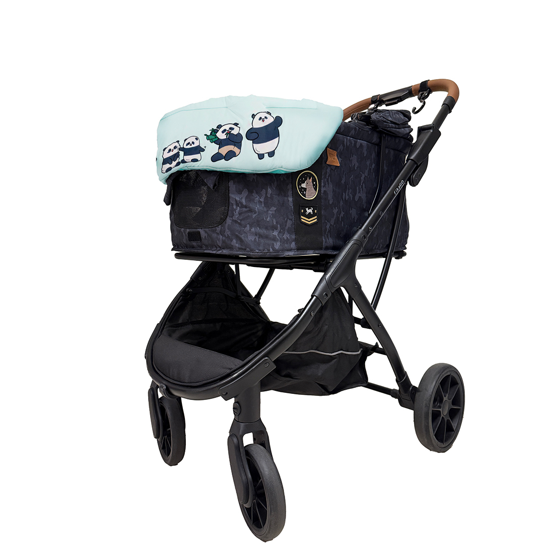 Ocean Park Panda Family Cooling Stroller Bumper Guard