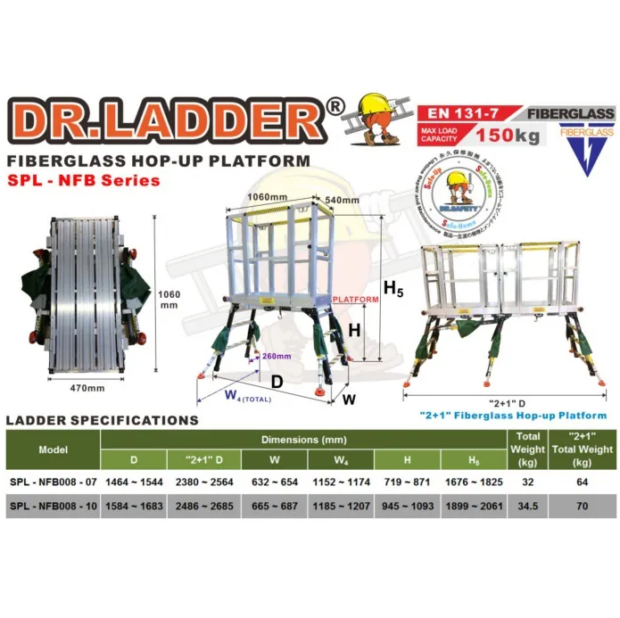N016 SPL-NFB008-10 DR LADDER SPL系列10 四級纖維功夫櫈