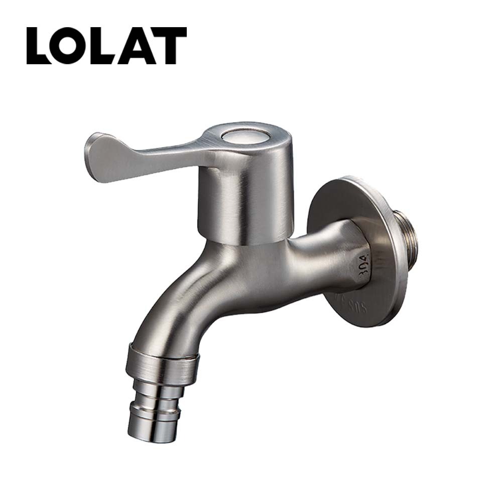 LOLAT不鏽鋼皮管長栓水龍頭-LWC1884