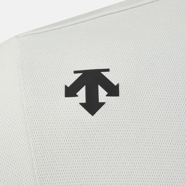 DESCENTE 迪桑特 經典 小LOGO 機能長袖 淺灰色