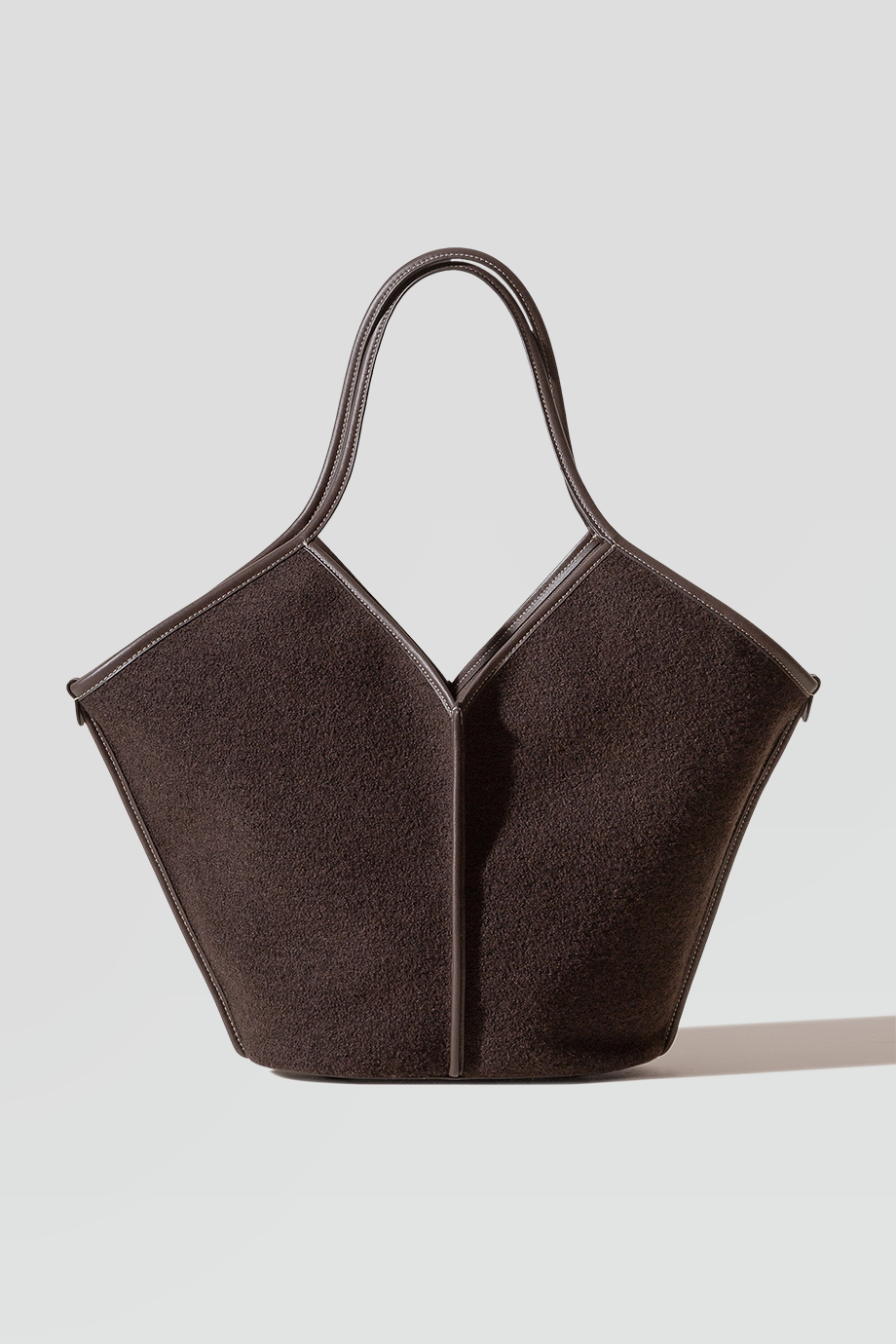 HEREU｜CALELLA 真皮邊飾羊毛托特包