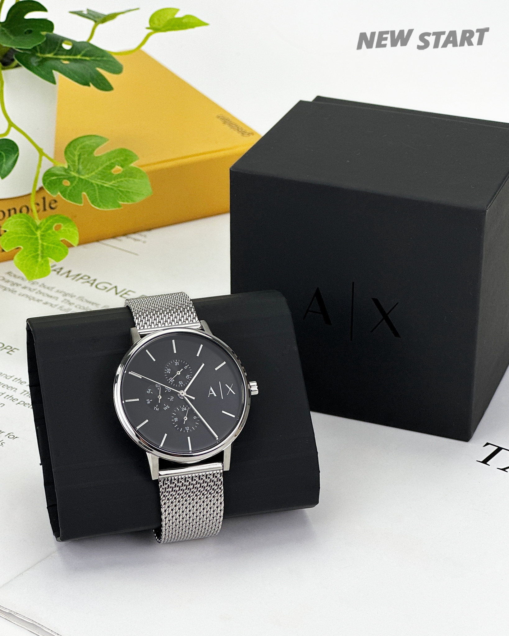 Armani Exchange AX2714 三眼 不鏽鋼錶帶 42mm 腕錶 手錶