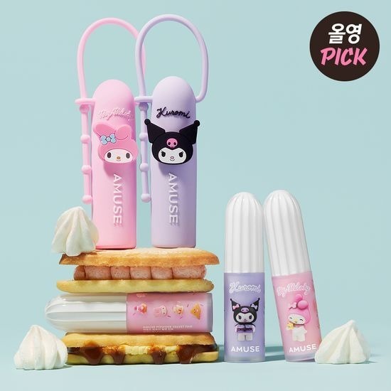 [MY MELODY & KUROMI EDITION] AMUSE Powder Velvet Tint (+Silicon Keyring, Seal Sticker)