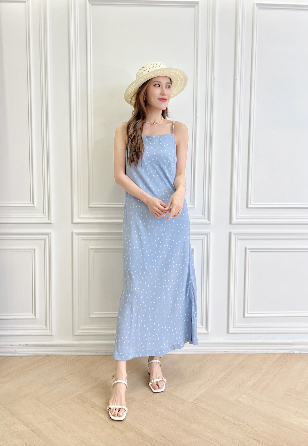 散花細肩帶長洋