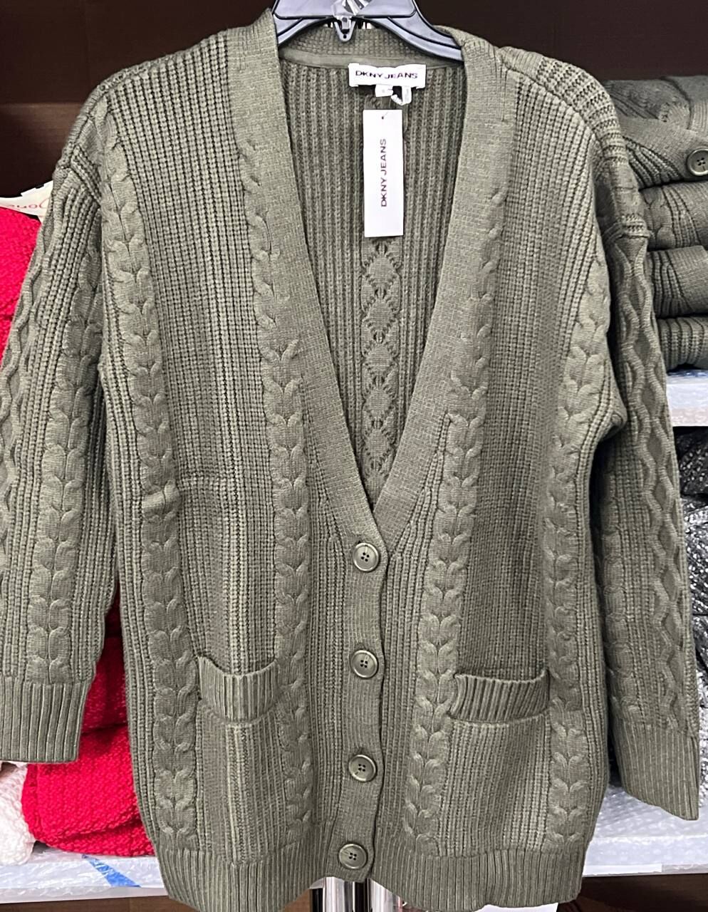 [S] DKNY HEMLOCK V-NECK RELAXED LONG CARDIGAN, DJ4R0348-VFT [FINAL SALE] (SD1520)