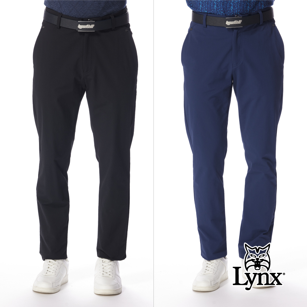 【Lynx Golf】男款防風防潑水吸濕快乾彈性休閒長褲