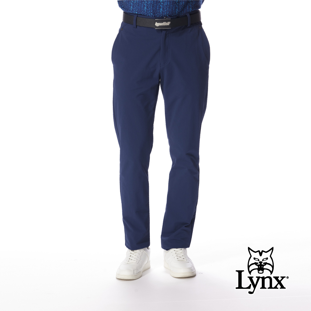 【Lynx Golf】男款防風防潑水吸濕快乾彈性休閒長褲