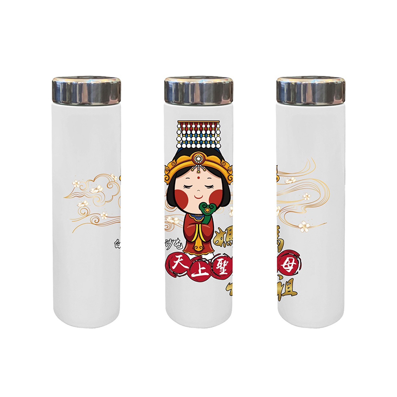 【白沙屯媽祖】琉璃錢母瓶蓋 波動能遠紅外線保溫瓶520ml (白/粉紅)附精美盒子